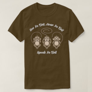 T-shirt 3 singes sages voient l'aucun, entendent l'aucun,