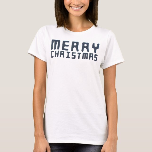 T-shirt 3D Joyeux Noël bleu (Devant)