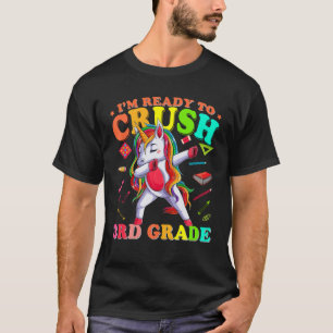 T-shirt 3E Année Dabbing Unicorne Retour À L'École Filles 