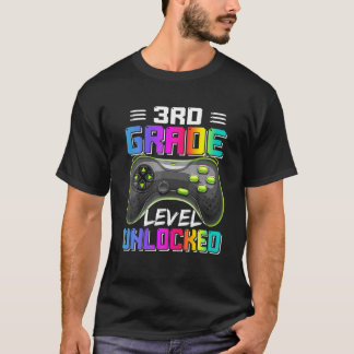 T-shirt 3E Année Niveau Déverrouillé Jeu Vidéo Retour À L'