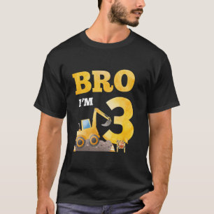 T-shirt 3e anniversaire Garçon Bro Je suis 3 ans Excavateu