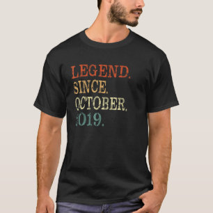T-shirt 3e anniversaire Légende depuis octobre 2019 3 ans 