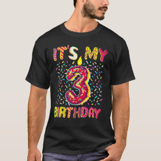 T-shirt 3e anniversaire Sweet Donut Shirt Joyeux 3 ans G