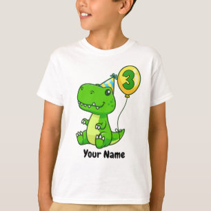 T-shirt 3e anniversaire T-Rex Balloon