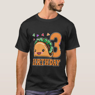T-shirt 3E Anniversaire Taco Et Confetti Bébé 3 Ans Amusan