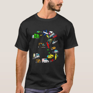 T-shirt 3e anniversaire Voitures Véhicules Construction Ca