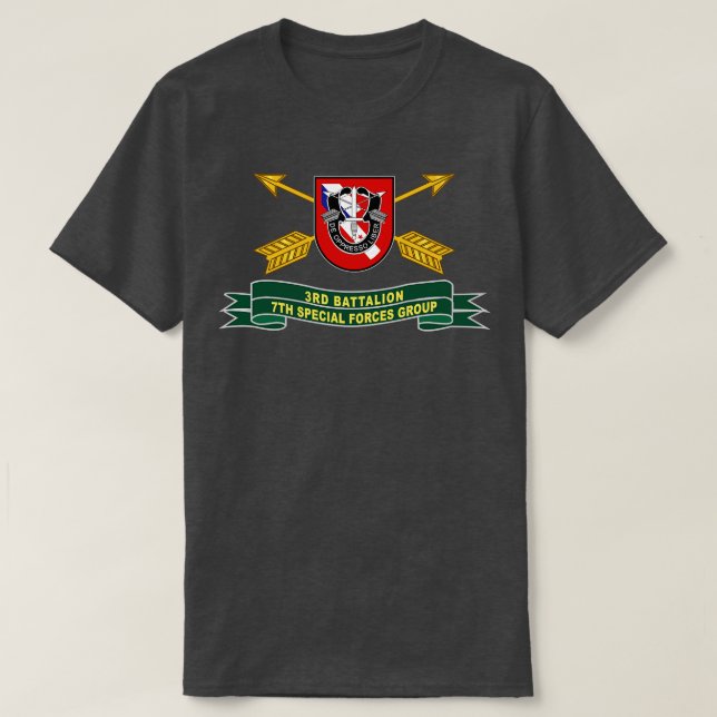 T-shirt 3e Bataillon 7e Special s Group 2 Rows Flash w B (Design devant)