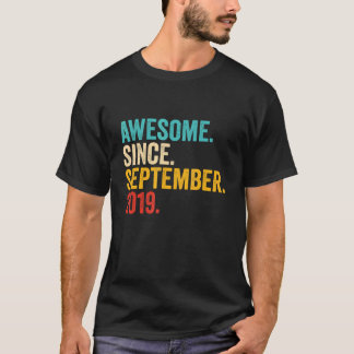 T-shirt 3e Birthday Awesome Since Septembre 2019