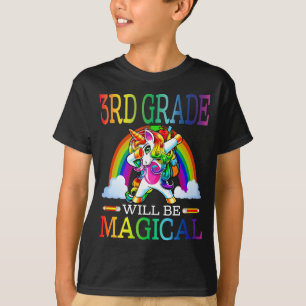 T-shirt 3e Classe Magique Unicorne Premier Jour De Fille D