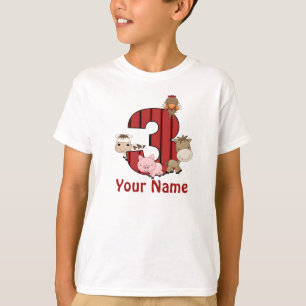 T-shirt 3ème Les animaux de ferme d'anniversaire ont