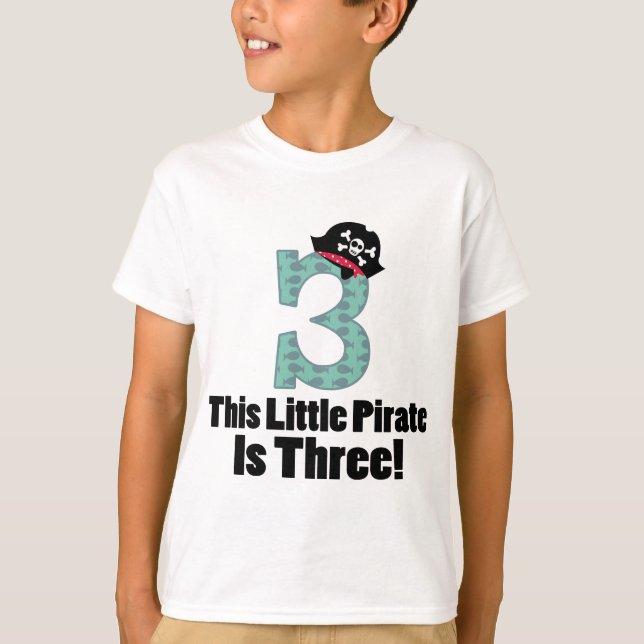 T-shirt 3ème pirate mignon d'anniversaire (Devant)