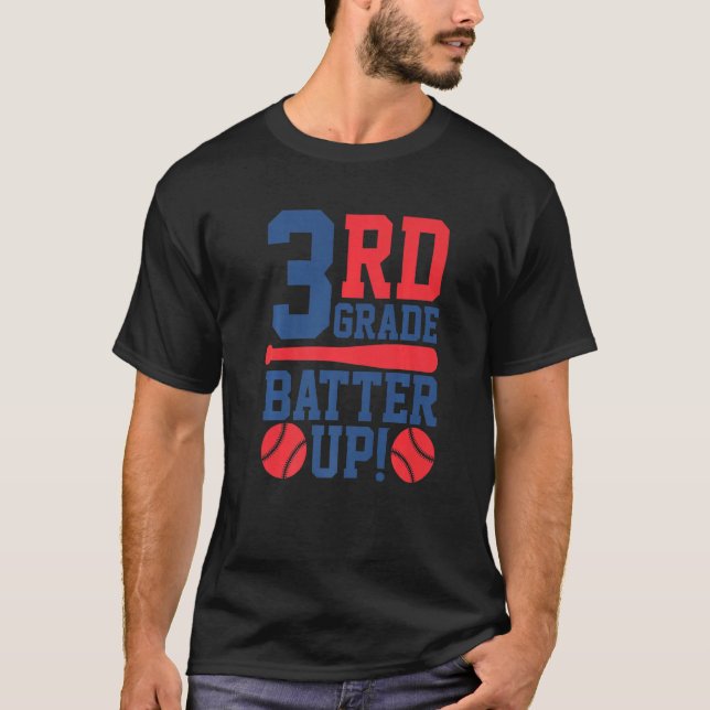 T-shirt 3rd Grade Back To School 3rd Grade Batter Up Baseb (Devant)