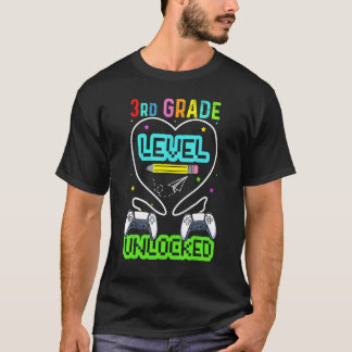 T-shirt 3rd Grade Level Unlocked First Day Back To School 