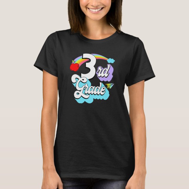 T-shirt 3rd Grade Rainbow Back To School Third Grade Teach (Devant)