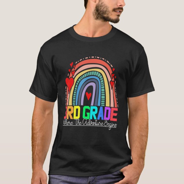 T-shirt 3rd grade rainbow leopard teacher team third grade (Devant)