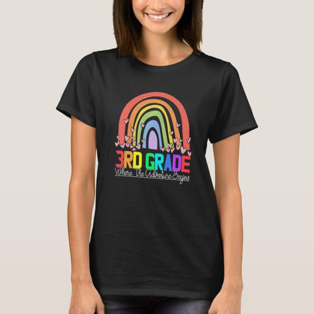 T-shirt 3rd grade rainbow leopard teacher team third grade (Devant)
