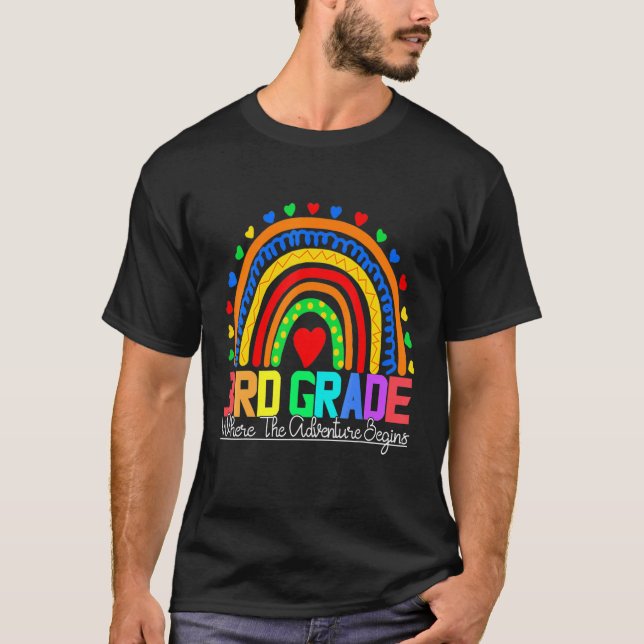 T-shirt 3rd grade rainbow leopard teacher team third grade (Devant)