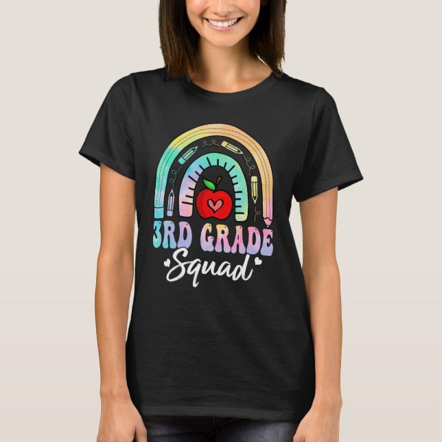 T-shirt 3rd Grade Squad Back To School Rainbow Teacher Gir (Devant)