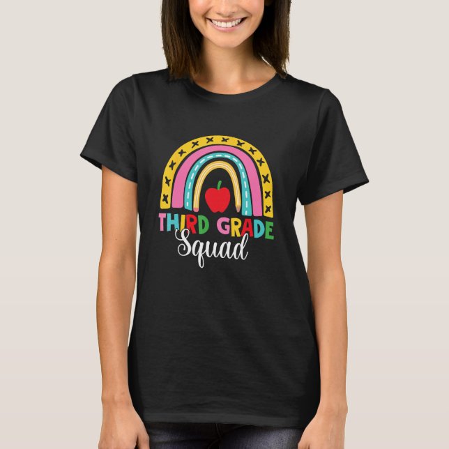T-shirt 3rd Grade Squad Back To School Rainbow Teachers (Devant)