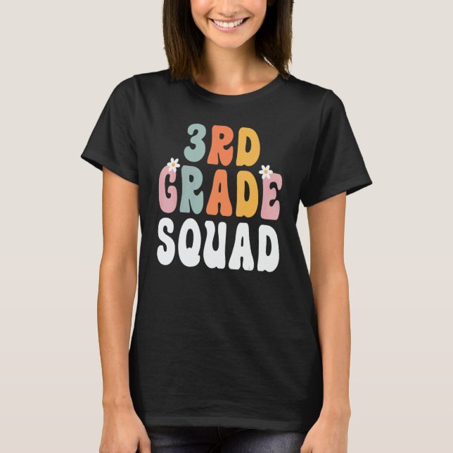 T-shirt 3rd Grade Squad Retro Groovy Teacher Happy 1st Day (Devant)