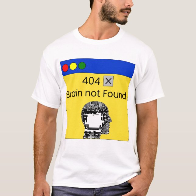 T-Shirt 404 cerveau non trouvé (Devant)