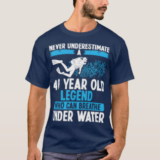 T-shirt 40 Anniversaire Plongée sous-marine Respire 40 Ans