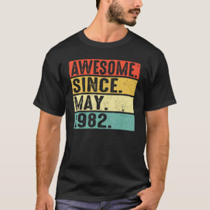 T-shirt 40 ans Awesome depuis mai 1982 40e anniversaire