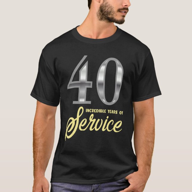 T-shirt 40 Ans De Service 40E Anniversaire De L'Employé Av (Devant)