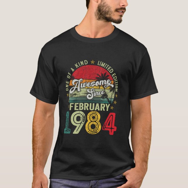 T-shirt 40 Ans Fait En Février 1984 40e Anniversaire G (Devant)
