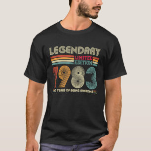 T-shirt 40 Ans Légendaire 1983 Rétro 40e Anniversaire