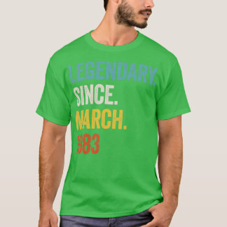 T-shirt 40 ans légendaire depuis mars 1983 40e anniversair