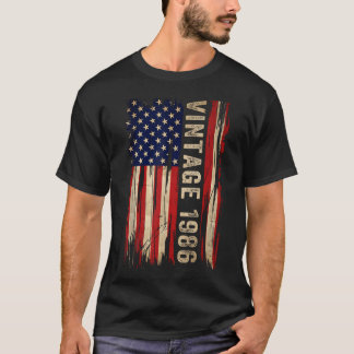 T-shirt 40 Ans Vintage 1986 40e Anniversaire Américain