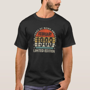 T-shirt 40 ans Vintage février 1983 40e anniversaire