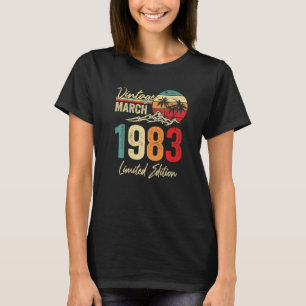T-shirt 40 ans Vintage mars 1983 40e anniversaire Hommes W