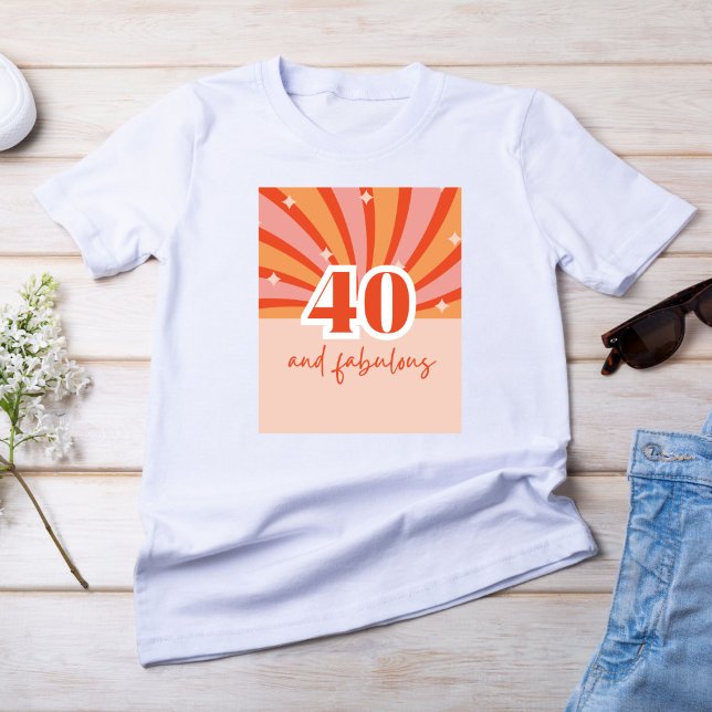 T-shirt "40 et fabuleux", pêche rétro (Créateur téléchargé)