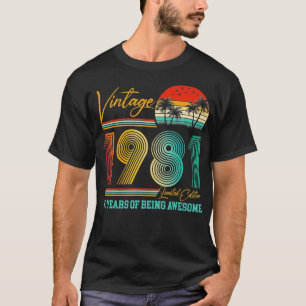 T-shirt 40e anniversaire Cadeau Hommes Femmes Vintage 1981