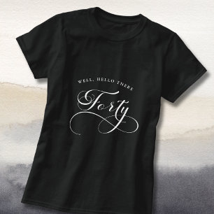 T-shirt 40e Anniversaire Calligraphie Tourbillonnante Femm