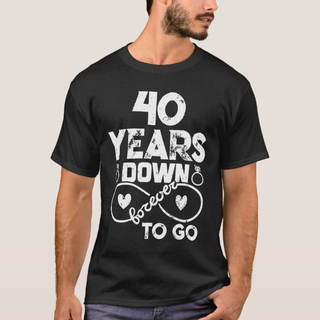 T-shirt 40e anniversaire du Mariage marié romantique W (Devant)