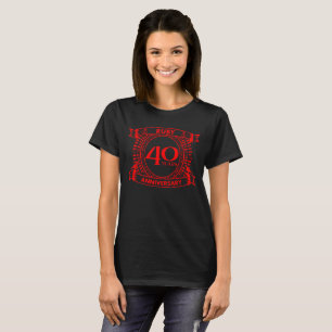 T-shirt 40e anniversaire du mariage ruby crest