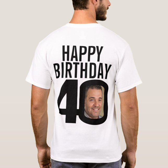 T-shirt 40e anniversaire heureux nom personnalisé maintena (Dos)