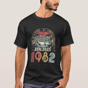T-shirt 40E Anniversaire Janvier 1982 Décoration Hommes Fe