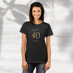 T-shirt 40e Anniversaire Jeu d'or Script noir