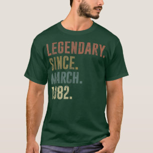 T-shirt 40e anniversaire Légende Vintage depuis mars 1982