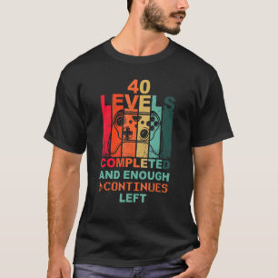T-shirt 40e anniversaire niveau 40 Joypad Gamer