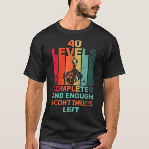 T-shirt 40e Anniversaire Niveau 40 Joystick Retro Vintage