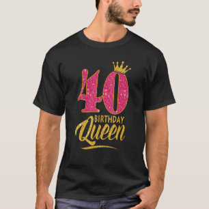T-shirt 40e anniversaire Reine 40 ans fille Couronne rose