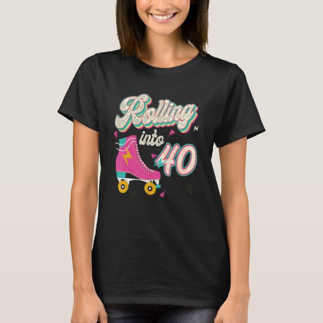 T-shirt 40e anniversaire Roller Skates rouler en 40 ans (Devant)
