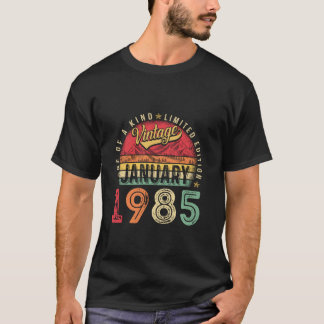 T-shirt 40e anniversaire vintage Cadeau amusant Janvier 19