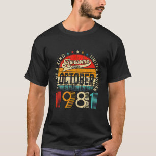 T-shirt 40E Décorations Anniversaires Octobre 1981 Hommes 