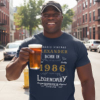 40th Birthday 1983 Ajouter Nom Blue Gold Legendary